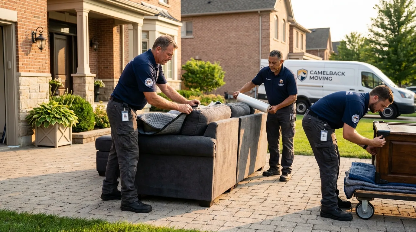 Large estate moving crew wrapping furniture in Duck Hill, MS