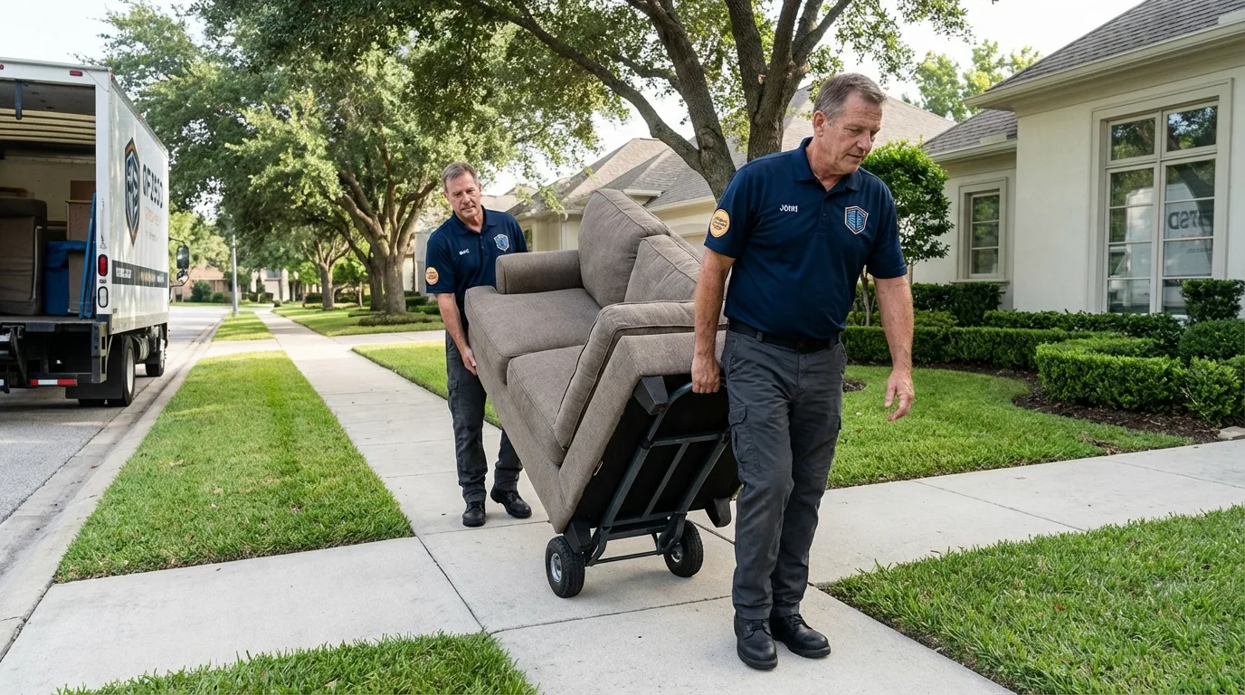 Local residential moving crew loading furniture in Duck Hill, MS